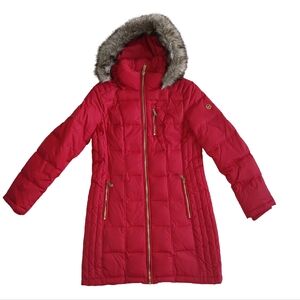 Michael Kors Puffer Jacket with Faux Fur Hood